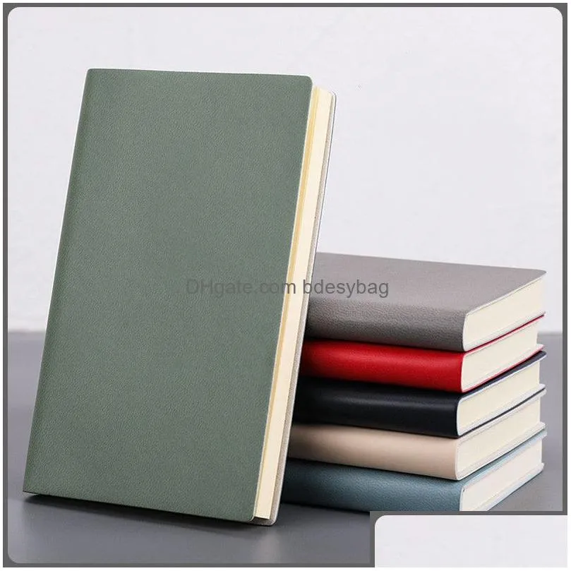 pu leather notebook soft cover with 80 sheets diary record book office supplies gift