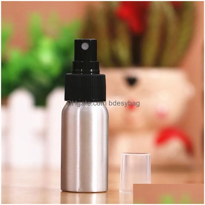 30ml 50ml 100ml 250ml aluminum empty atomizer refillable perfume travel spray bottle with whiter/black spray cap