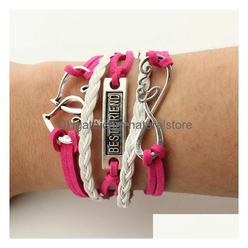 multilayer wrap bracelet charm inspired tree of life love heart believe infinity bracelets for women kids fashion jewelry