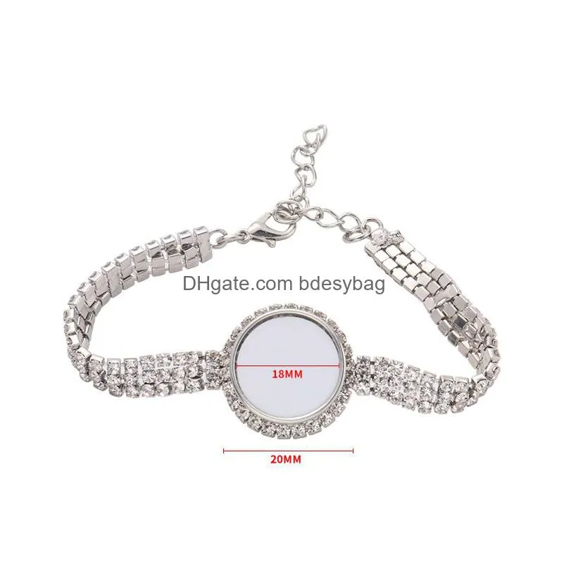 sublimation bracelet blanks blank base bracelets with snap bling rhinestone women bracelet trays for diy