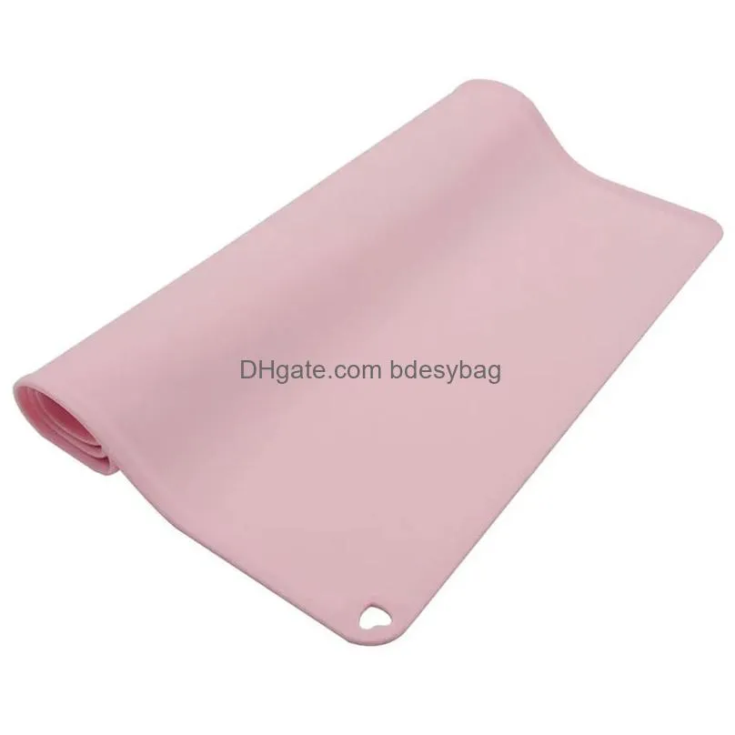 waterproof baby soft silicone placemat anti-hot oilproof children solid color dining pad children student table mat