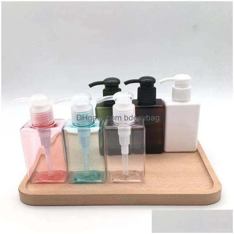 100ml square petg bottle refillable container for cosmetic makeup lotion shampoo soap home bathroom storage container