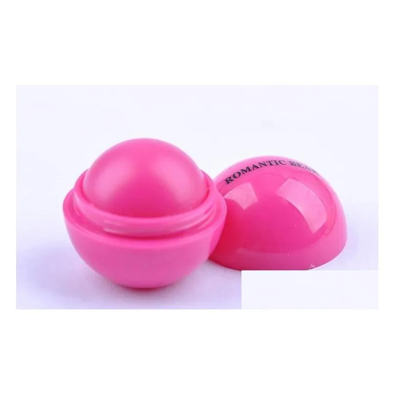 cute round ball 3d lip balm fruit flavor mouth beauty natural moisturizing lips care balms lipstick