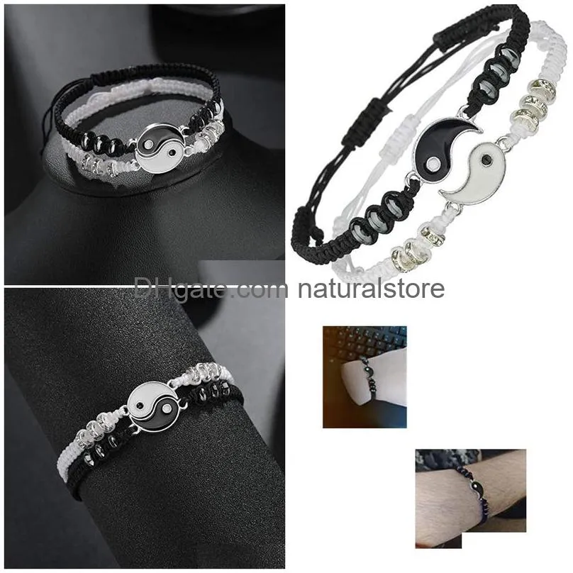 yinyang charm bracelet weae combination couple bracelets bangle cuff friendship lover fashion jewelry will and sandy