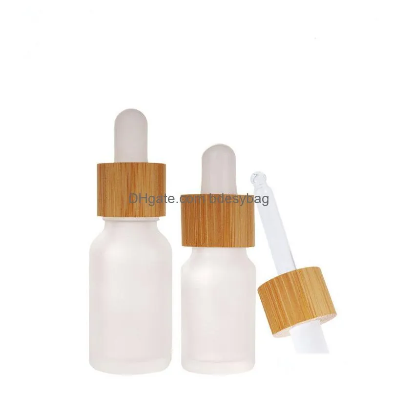 frosted clear empty glass dropper bottle with white lid 5ml 10ml 15ml 20ml 30ml 50ml 100ml