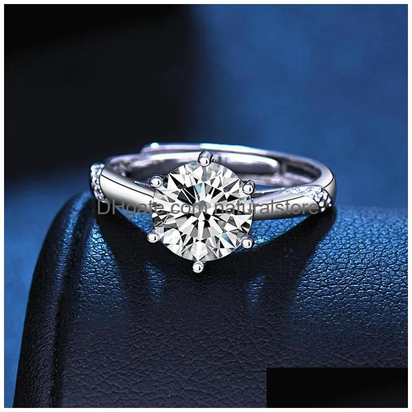 open adjustable moissanite ring band finger diamond women engagement wedding rings fashion jewelry will and sandy