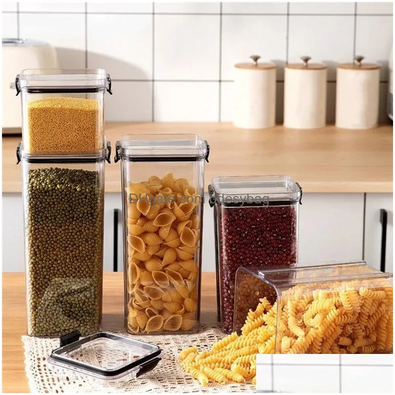 plastic containers sugar flour drys food cereal kitchen dry food organizers