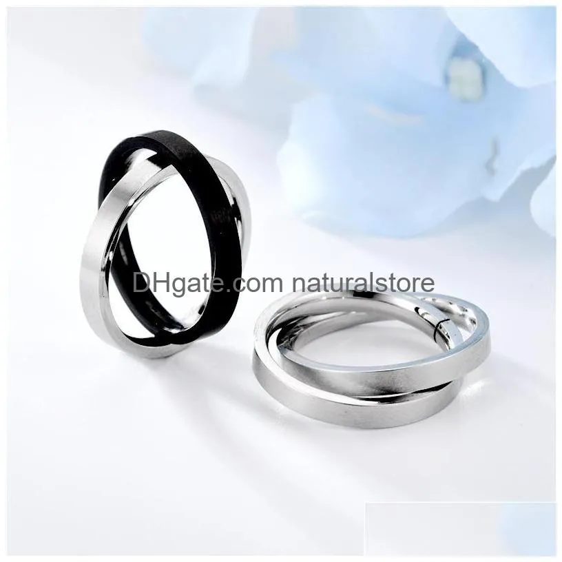 good luck double rings bang ring contrast color couple rings women men rings fashion jewelry