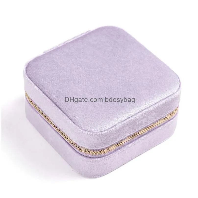 velvet travel jewelry box organizer small portable travel jewelry cases mini necklace earrings rings display holders for wedding