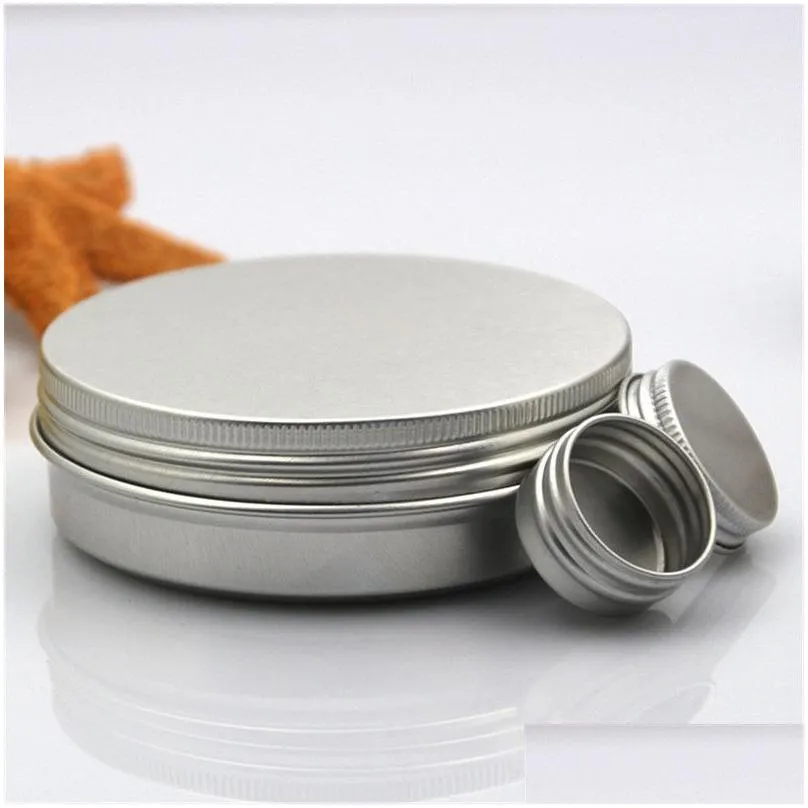 empty aluminum cream jar tin makeup lip balm containers screw thread nail derocation crafts pot bottle