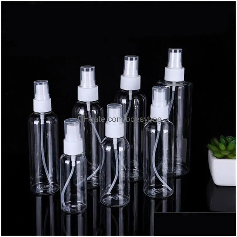 5ml 10ml 20ml 30ml 50ml 60ml 80ml 100ml plastic spray bottle refillable bottles perfume pet container