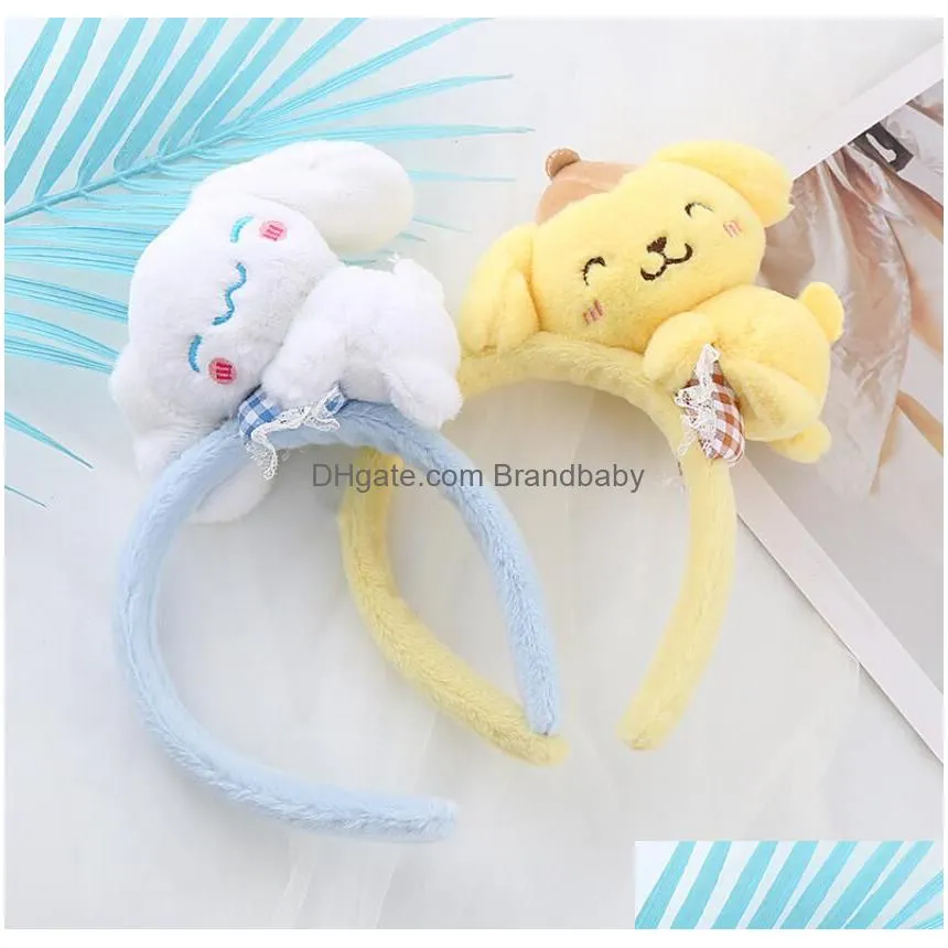 ins fashion kuromi style hair sticks handmade plush melody cinnamoroll design washing face girl kids accessories