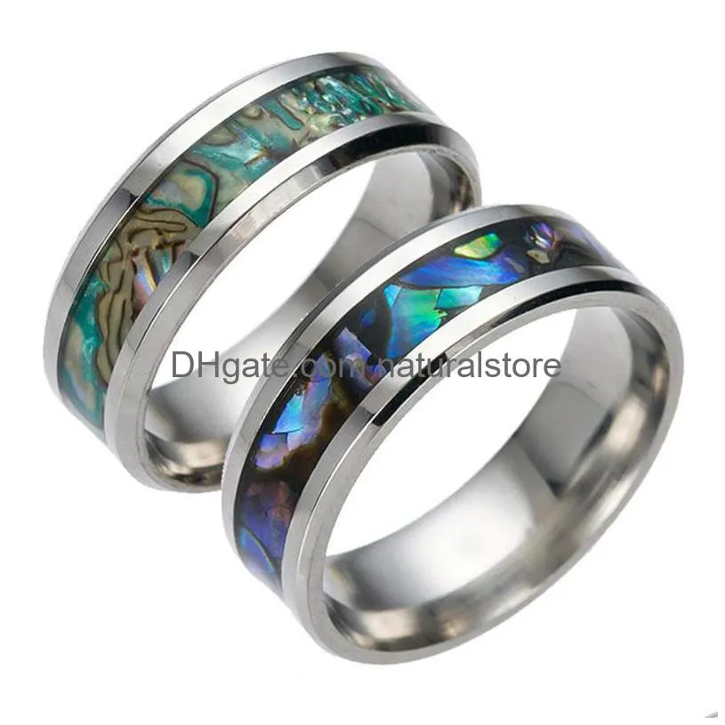 stainless steel shell ring colorful band rings fashion jewelry for men women gift willl and sandy 080186
