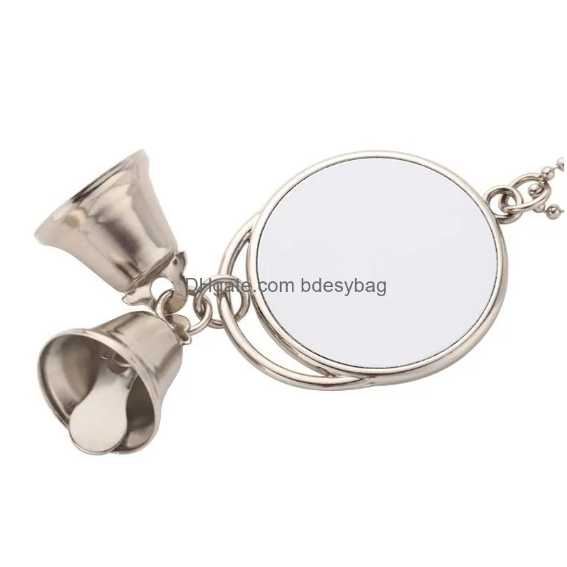 christmas ornaments blank sublimation zinc alloy hanging pendant charm with bell ornament