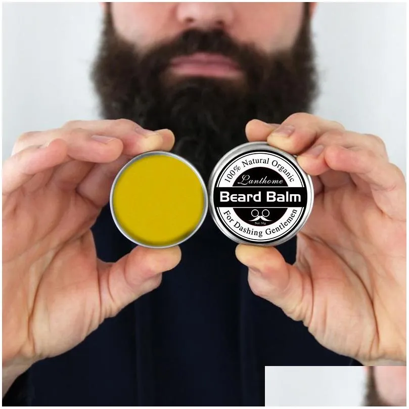 high quality small size natural beard conditioner beard balm for beard growth and organic moustache wax for whiskers smooth styling