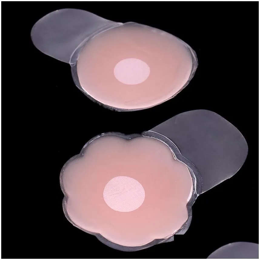 1 pair cool reusable self adhesive silicone lift up breast nipple cover bra pad invisible breast petals for party dress