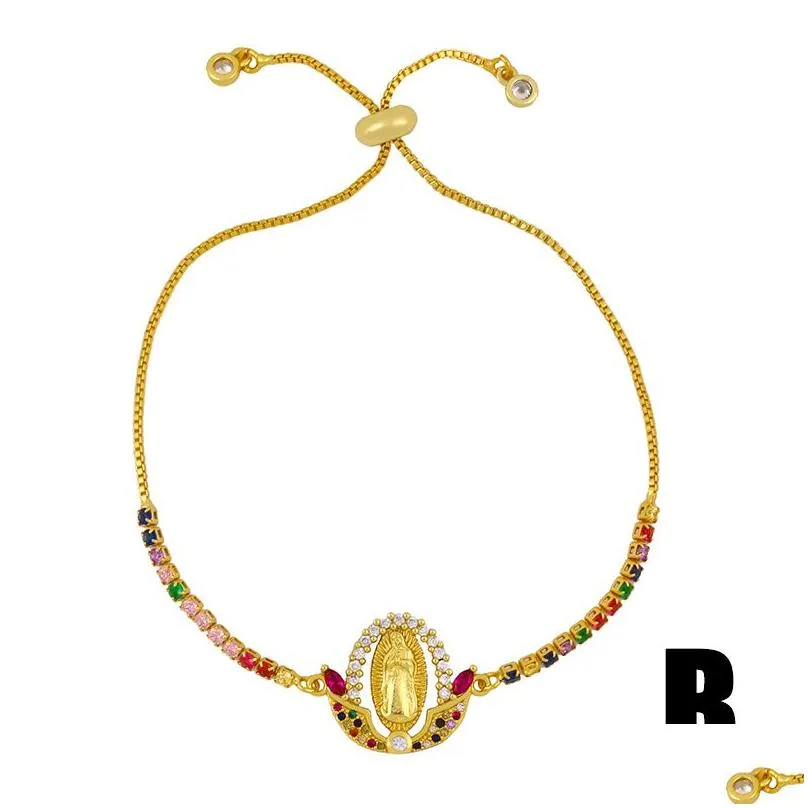 virgin mary bracelets for women crystal bracelets pendant gold christian jewelry virgen de guadalupe gc104