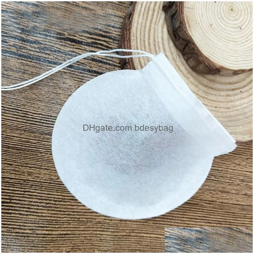 100 pcs/pack tea strainers bag coffee tool with drawstring natural unbleached paper disposable empty sachets soup package