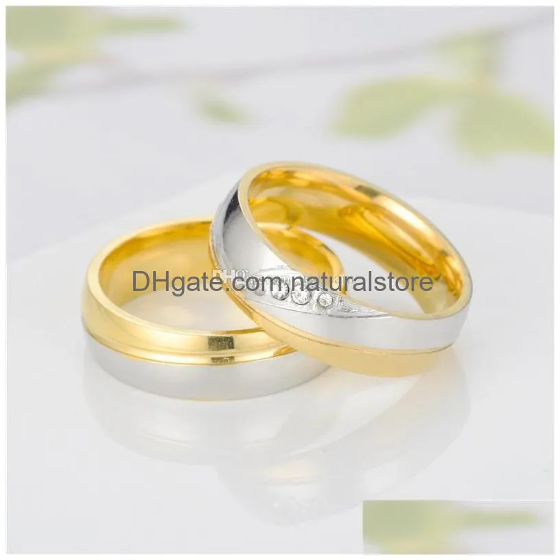 contrast color gold diamond ring band cross grain rings gold women mens rings fashion jewelry will and sandy gift