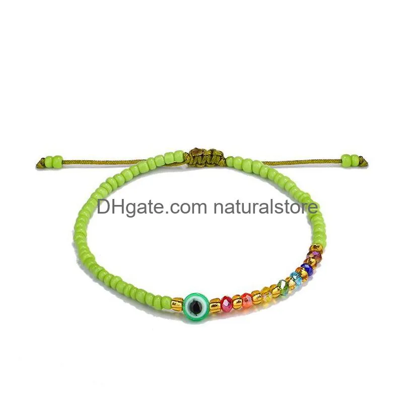 eye strand rice beaded braided bracelet crystal beads bracelets for women girls friendship jewelry