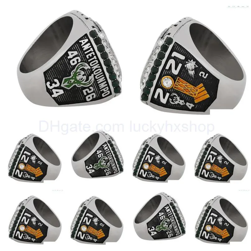 the bucks 2021 wolrd champions team basketball championship ring sport souvenir fan promotion gift wholesale