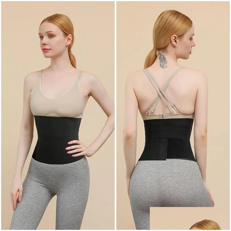 wholesale 2021 bandage wrap waist trainer women lumbar support flexible for lower belly fat postpartum recovery body shaper