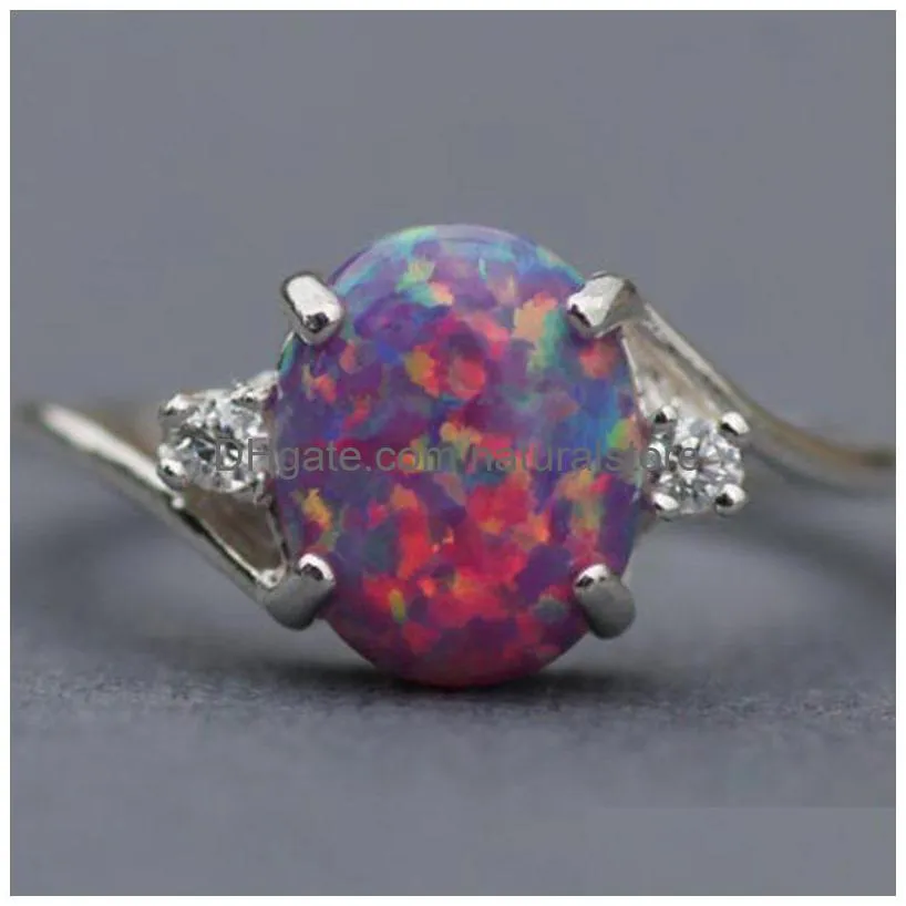 opal diamond ring gemstone engagement wedding ring for women solitaire rings ring fashion jewelry gift