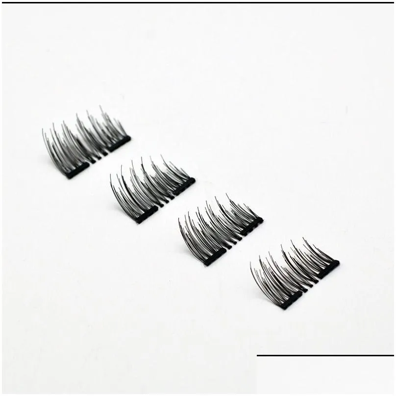 8 pcs fake eyelash magnetic eye lashes mink eyelashes with tweezers invisible magnet lashes 2 magnets eyelashes 3d false eyelashes