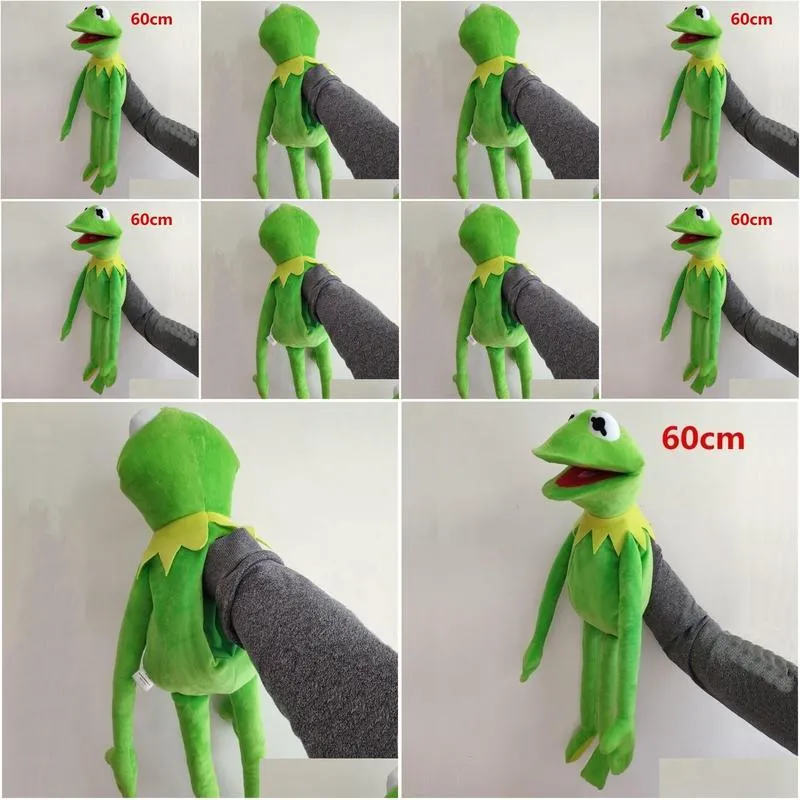 plush dolls 60cm 23.6inch the muppets kermit frog stuffed animals hand puppet baby boy toys for children birthday gift 221111