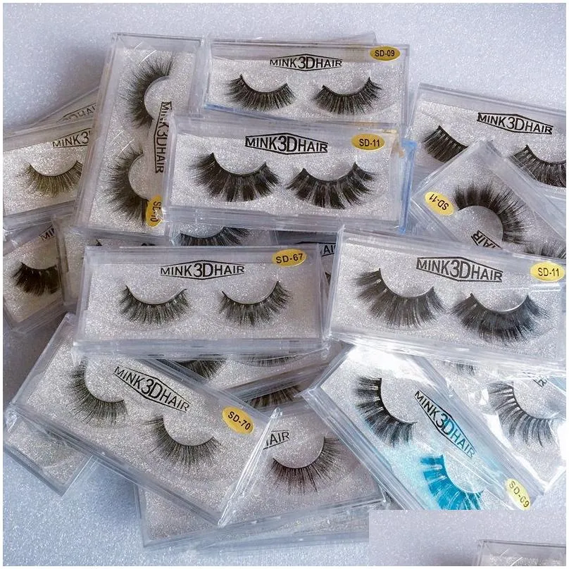 in stock 3d mink eyelashes eye makeup mink false lashes thick fake eyelashes 3d eye lashes extension beauty tools 20 styles mink