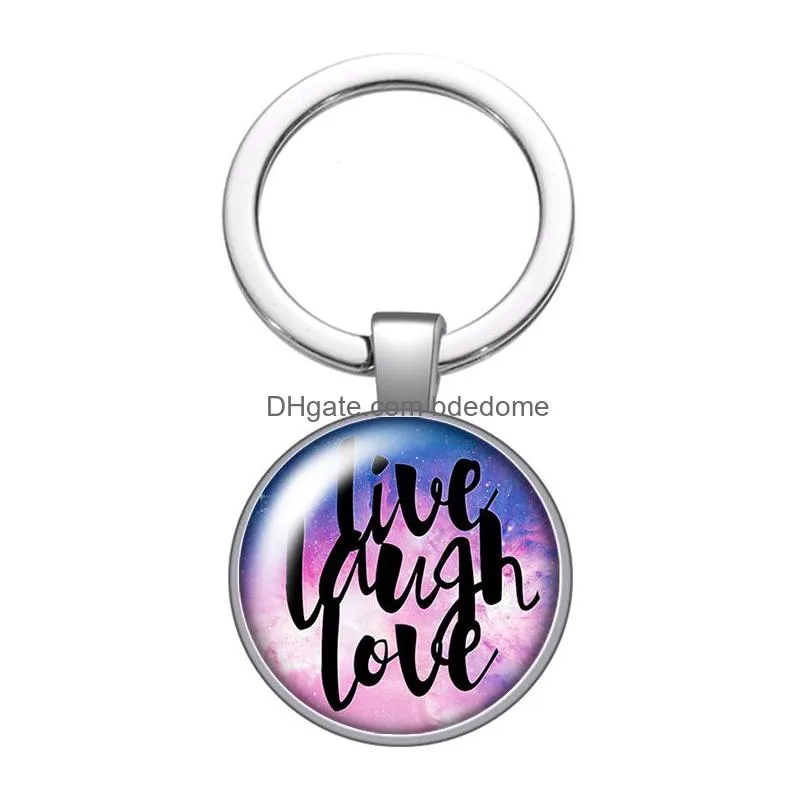 cross faith words hope brave glass cabochon keychain bag car key chain ring holder silver color keychains for men women gifts