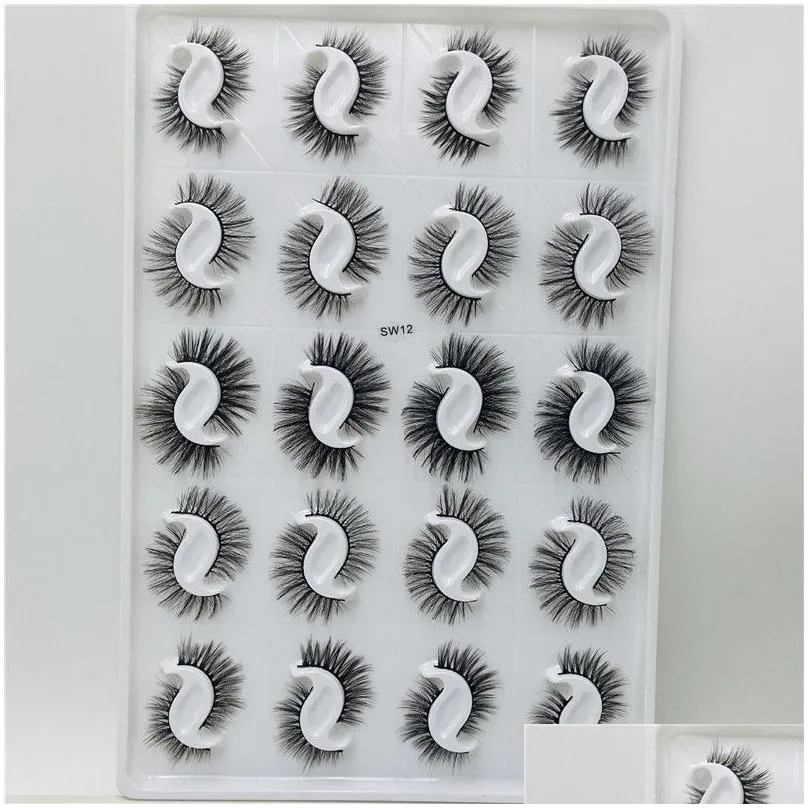 faux 3d mink eyelash 20pairs fluffy wispy false eyelashes book full strip natural look lashes extension for beauty