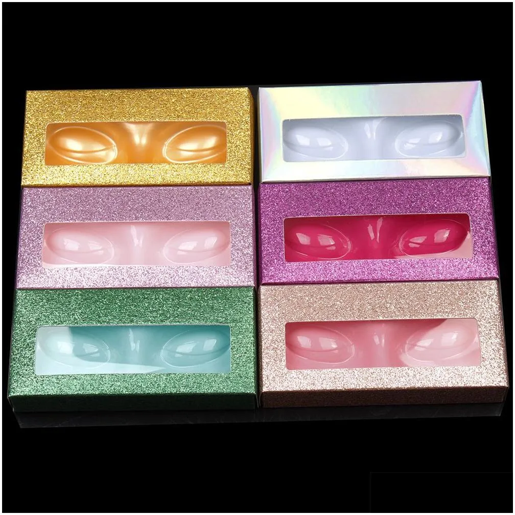 25mm mink lashes lash box packaging with face style tray empty paper lashes case 10 colors eyelash packaging box colorful eyelash