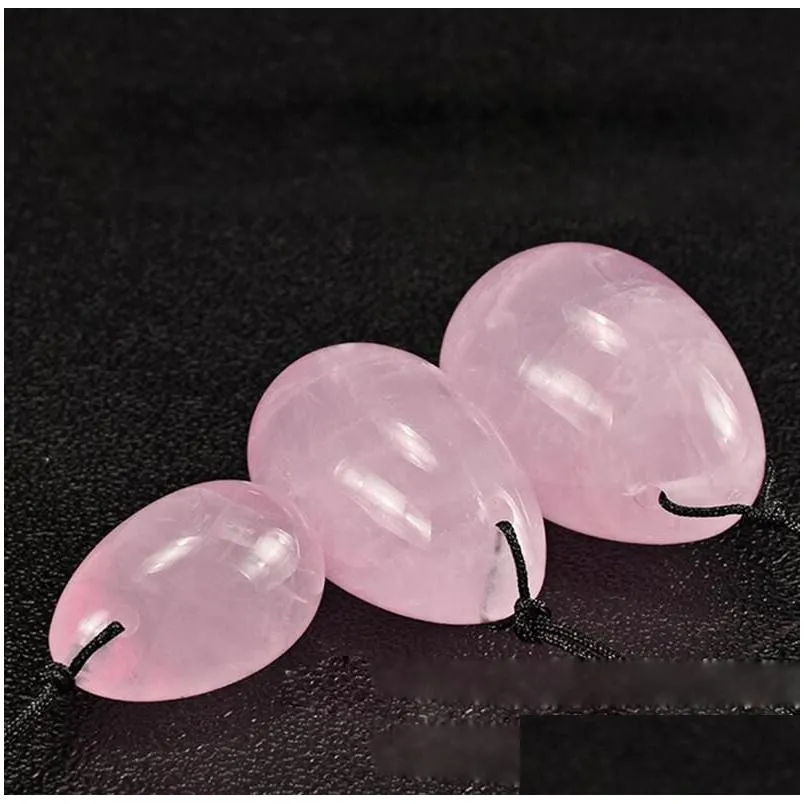 natural rose quartz crystal eggs crystal yoni egg for women kegel exercise vaginal balls massager toys