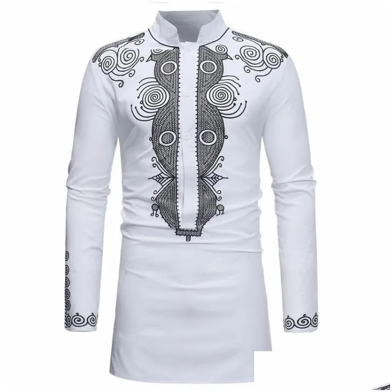 new 2020 dashiki fashion african traditional printed rich bazin men long sleeve africa clothing thobe dress for man shirt