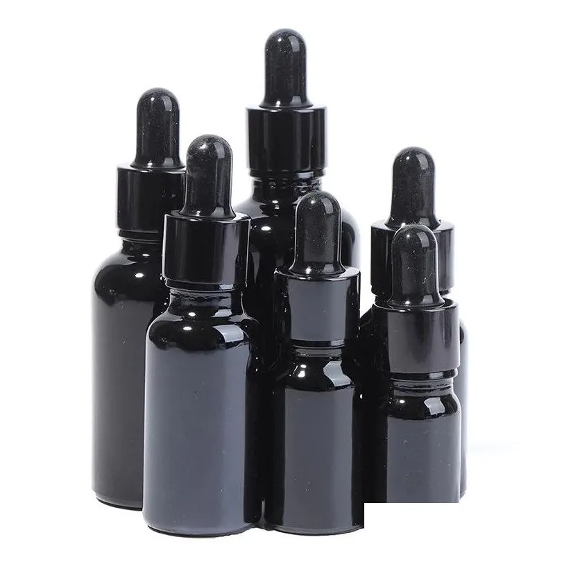 5ml-50ml reagent eye dropper bottle black glass aromatherapy liquid pipette  oil refillable bottles