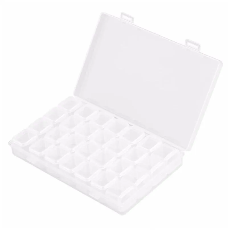 nail art decorations 28 grids empty decoration storage case box glitter rhinestone crystal beads container