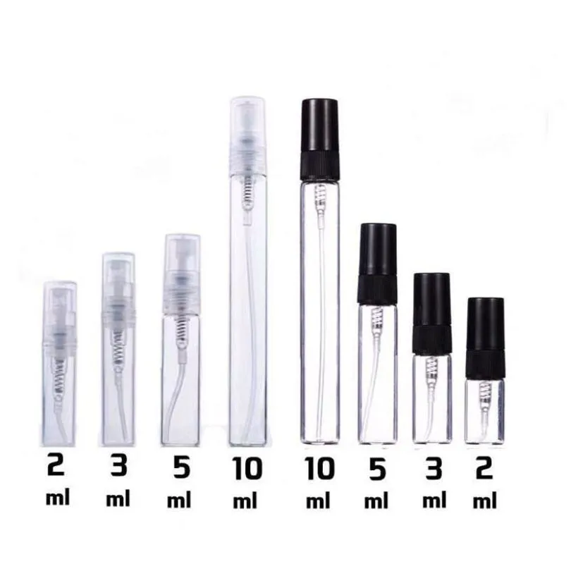 2ml 3ml 5ml 10ml spray bottle empty clear glass bottles refillable portable perfume fine mist atomizer cosmetic jar container