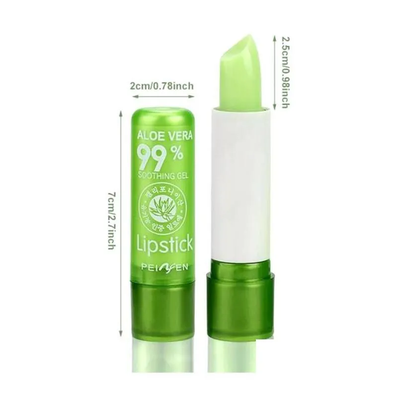 1pc aloe vera lip balm lipstick color mood changing long lasting moisturizing lip stick cosmetic maquiagem