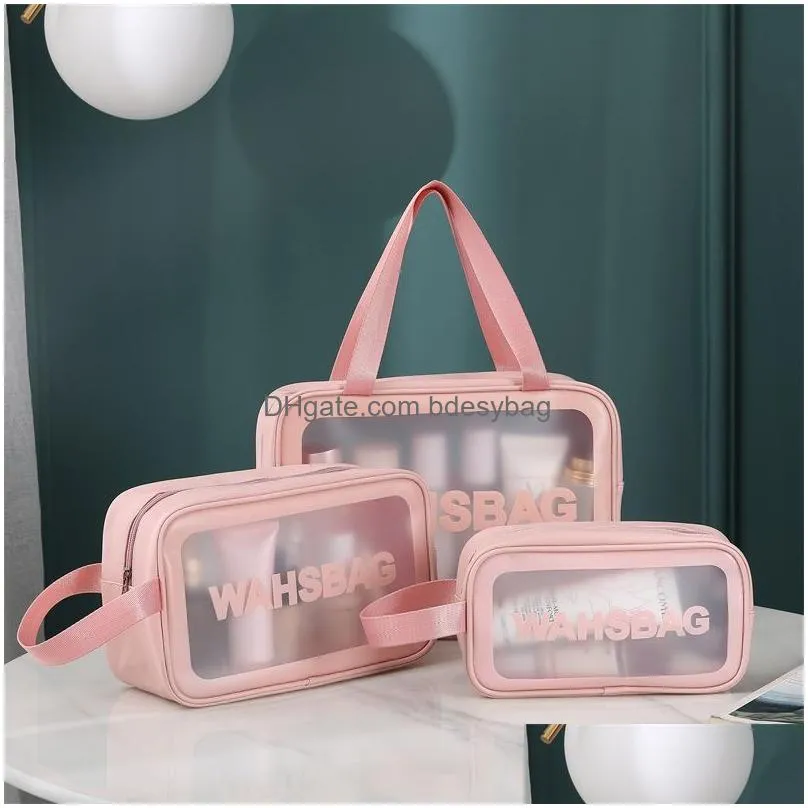 clear toiletry bag waterproof makeup cosmetic bags travel organizer large capacity pvc wash storage pouch