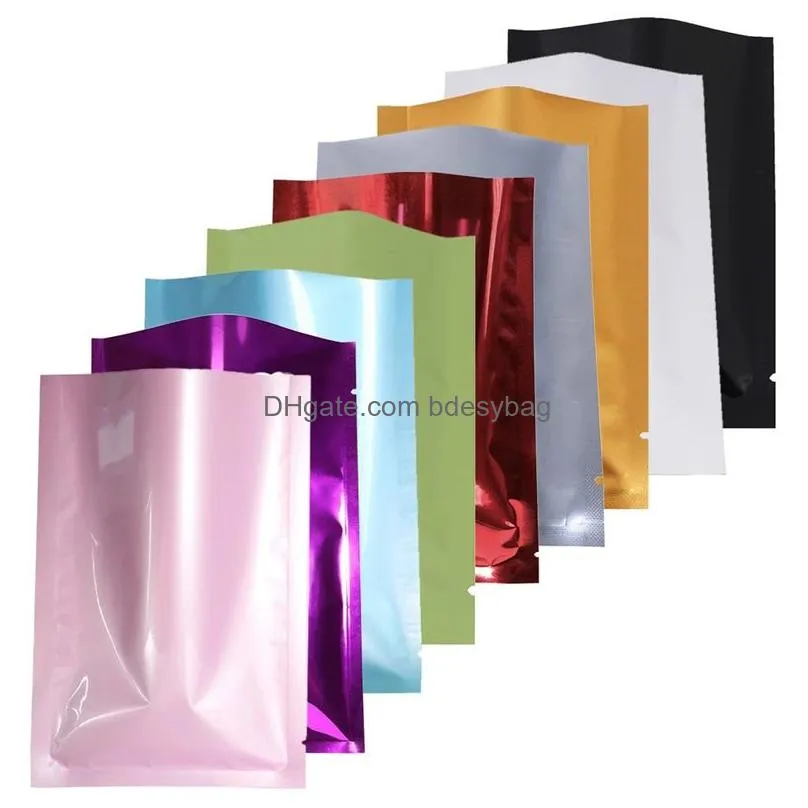 100pcs lot aluminum foil plastic bag food grocery smell proof packing pouch recycable storage retail bags