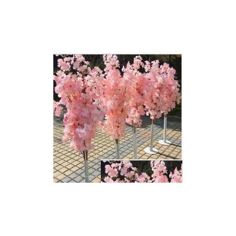 decorative flowers wreaths wedding decoration 5ft tall 10 piece/lot slik artificial cherry blossom tree roman column road leads fo