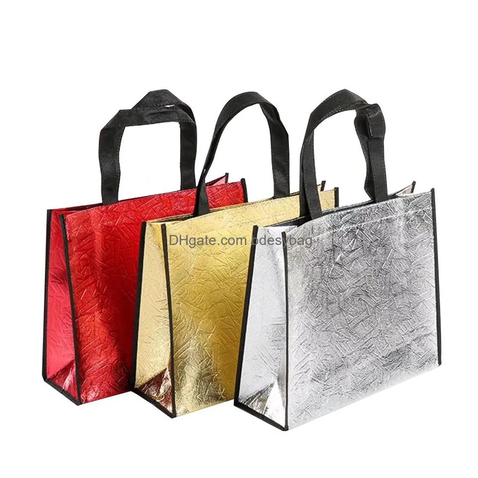 reusable women shopping bag large capacity canvas gift wrap travel storage bags laser glitter female handbag grocery canvas tote