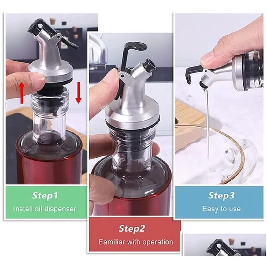 oil bottle sprayer sauce boats drip wine pourers liquor dispenser leak-proof nozzle for kitchen convenience kitchen supplies