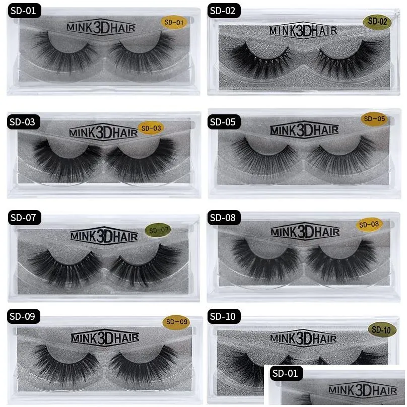 in stock 3d mink eyelashes eye makeup mink false lashes thick fake eyelashes 3d eye lashes extension beauty tools 20 styles mink