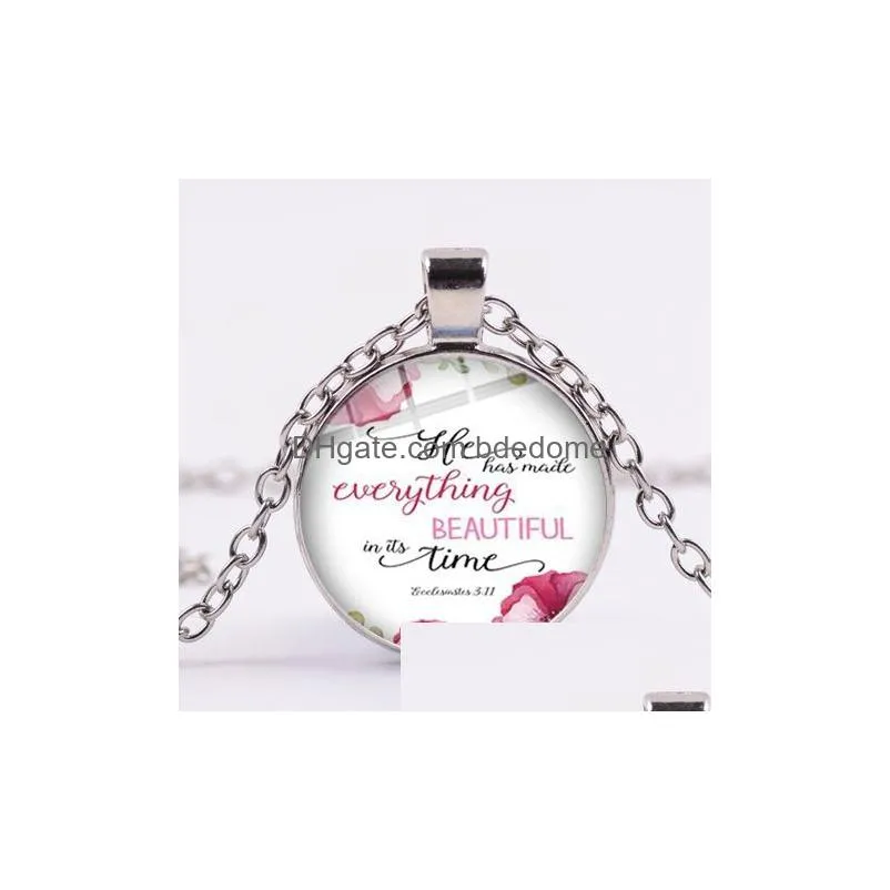 hot he calls me beautiful one bible verse necklace handmade glass cabochon pendant necklaces quote jewelry christian gift