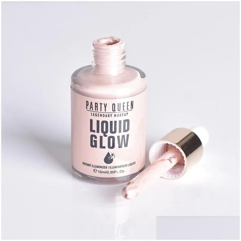 partyqueen liquid highlighter facial makeup face contour shimmer powder base illuminator highlight long lasting cosmetics