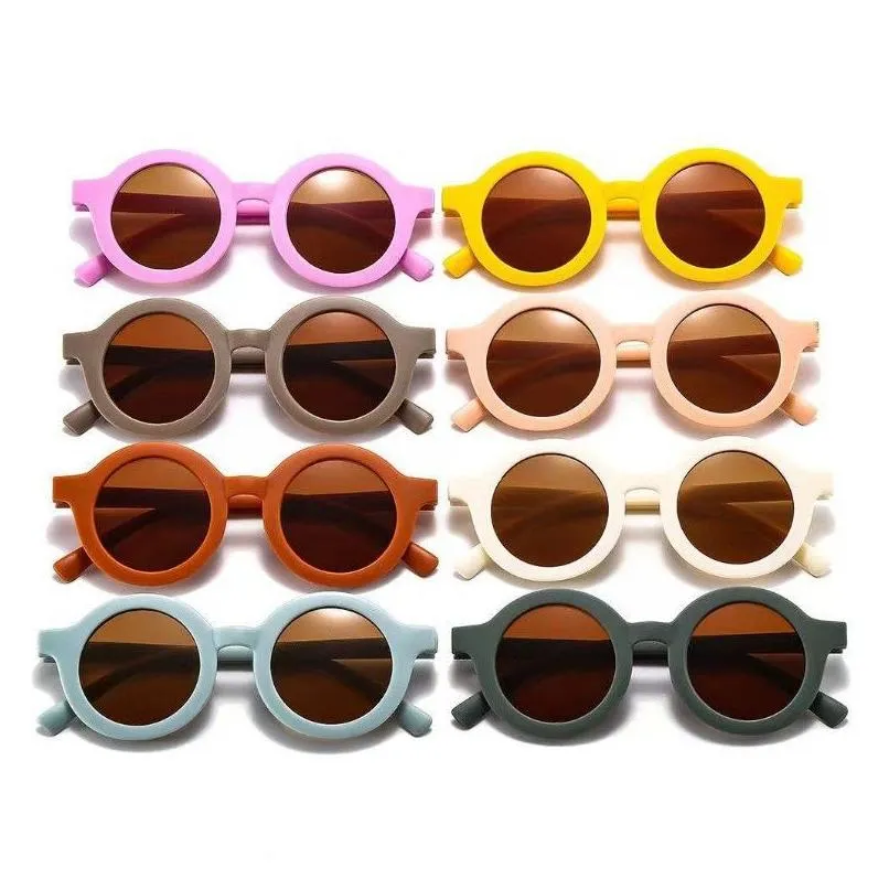 sunglasses kids designer sun glasses child mirror sun shading eyeglasses candy color solid retro round frame eyewear for boys girls fashion accessories