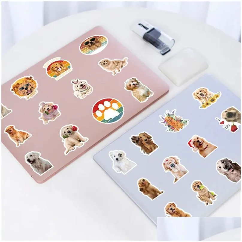 56pcs golden retriever stickers waterproof vinyl stickers decals for laptop water bottle phone luggage cute cartoon dog stickers pack