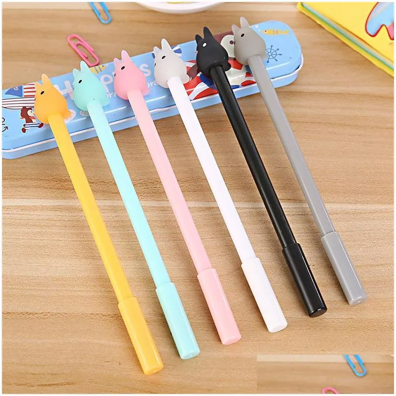 wholesale gel pens stationery cute totoro gel-ink pen signature escolar papelaria school office writing supply students gift1